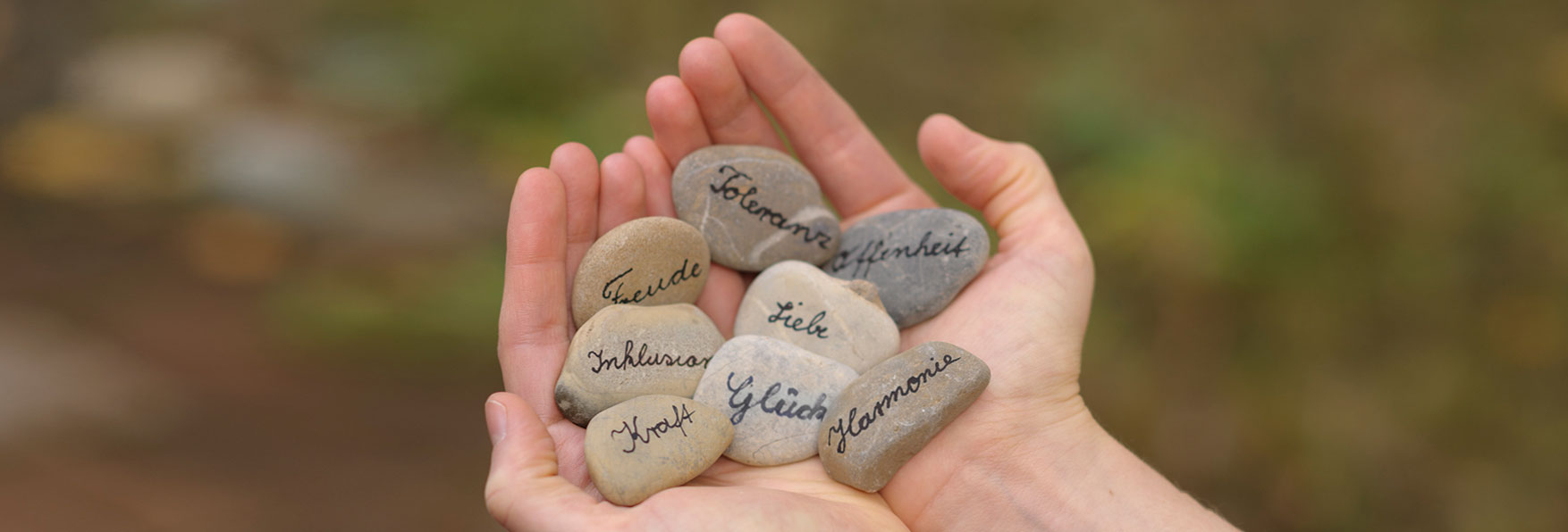 Haende Mit Steinen